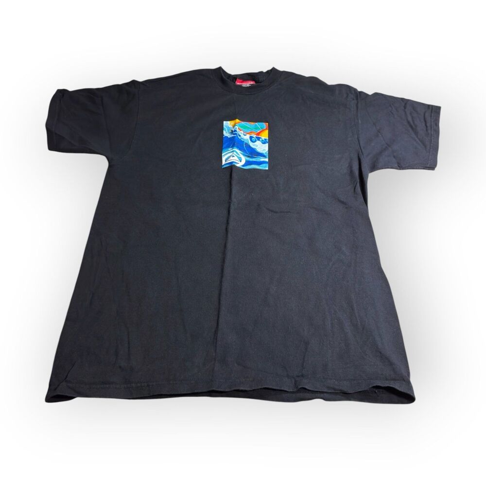 Quiksilver Wave T-Shirt Size Large Black Shirt Retro 100% Cotton Skater Y2K VTG